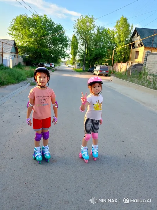 Children Perform Impressive Kung Fu Chase on Roller Skates – AI Generated Video | Hailuo AI