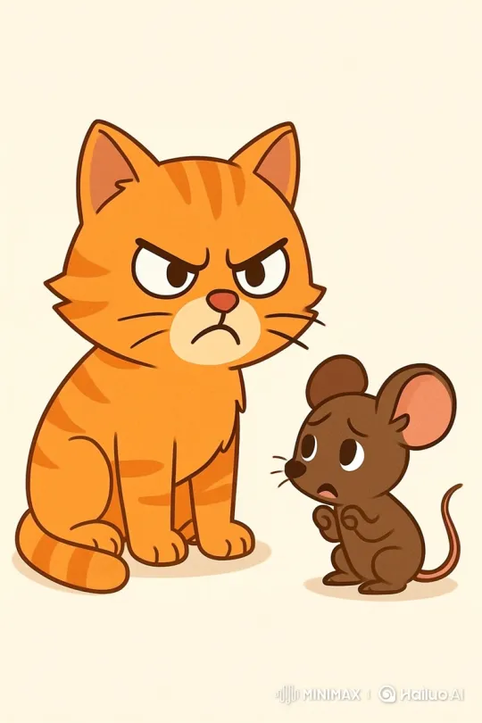 Animated Cat and Mouse: A Clash of Fury and Fear – AI Generated Video | Hailuo AI