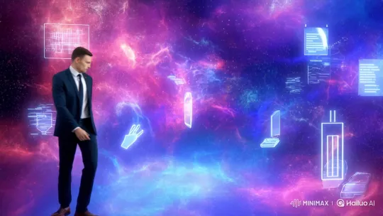Businessman Travels Through Dream World to Work in Luxury Home – AI Generated Video | Hailuo AI