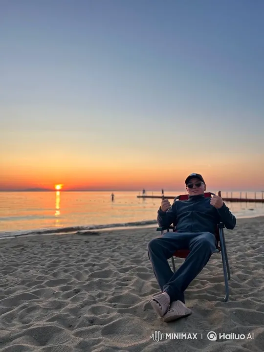 Man on Beach Surprised by Flying Knives – AI Generated Video | Hailuo AI