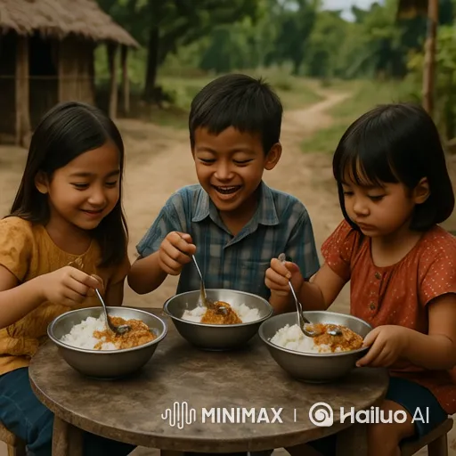 Rural Meal: A Study in Simple Joy and Friendship – AI Generated Video | Hailuo AI