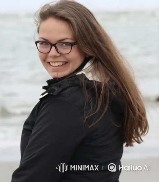 Young Woman Poses Provocatively on Overcast Beach – AI Generated Video | Hailuo AI