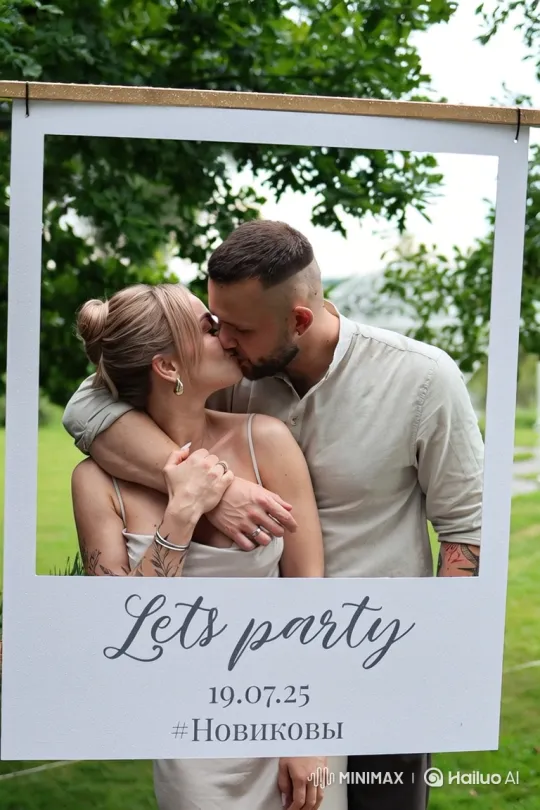 Couple's Intimate Kiss with Romantic Outdoor Setting – AI Generated Video | Hailuo AI