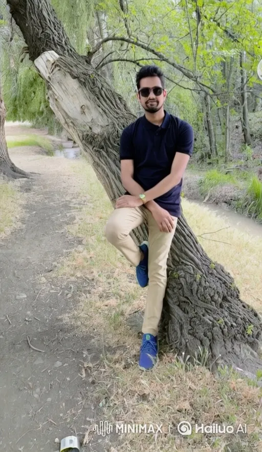 Couple Embraces by the Tree in Serene Park – AI Generated Video | Hailuo AI
