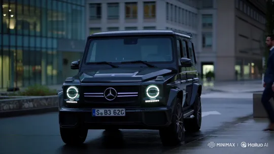Man Enters and Drives Away in Mercedes-Benz G-Wagon – AI Generated Video | Hailuo AI