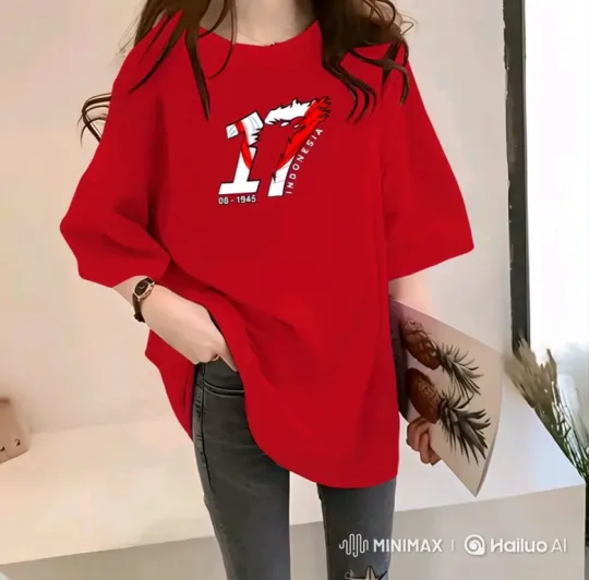 Young Woman Showcases Independence-Themed T-Shirt – AI Generated Video | Hailuo AI