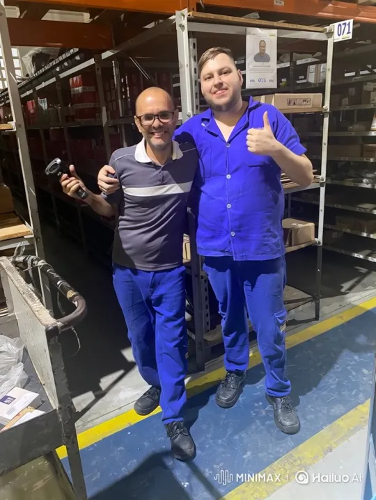 Affectionate Moment Between Two Men in Warehouse – AI Generated Video | Hailuo AI