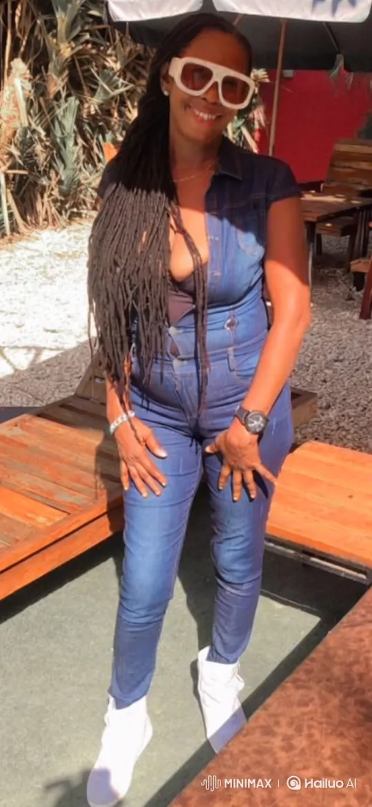 Woman in Denim Jumpsuit Drives Away in Sedan – AI Generated Video | Hailuo AI