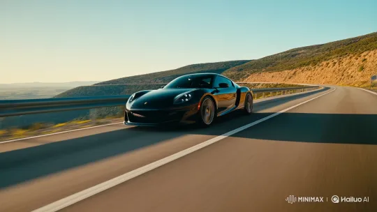 Sleek Sports Car on Scenic Mountain Road – AI Generated Video | Hailuo AI