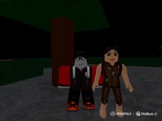 Roblox Avatars Embrace Under Starry Night Sky – AI Generated Video | Hailuo AI