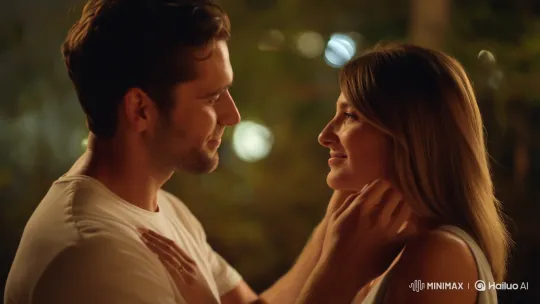 Couple Shares Intimate Kiss in Romantic Setting – AI Generated Video | Hailuo AI