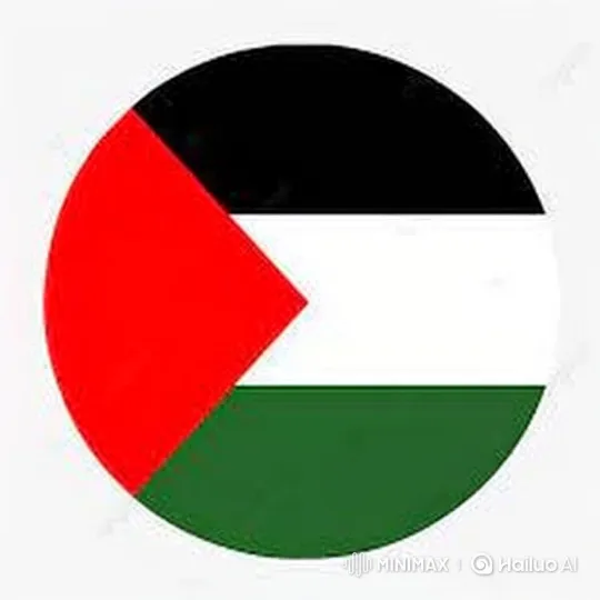 Palestinian Flag Emblem with Gentle Flag Ripples – AI Generated Video | Hailuo AI