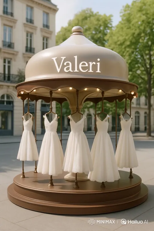Parisian Square: Rotating Carousel of Dresses – AI Generated Video | Hailuo AI