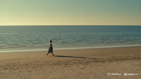 Contemplative Walk on a Tranquil Beach – AI Generated Video | Hailuo AI