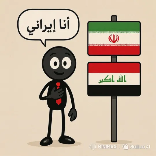 Stickman Represents Iran with Animated Flag and Subtitles – AI Generated Video | Hailuo AI