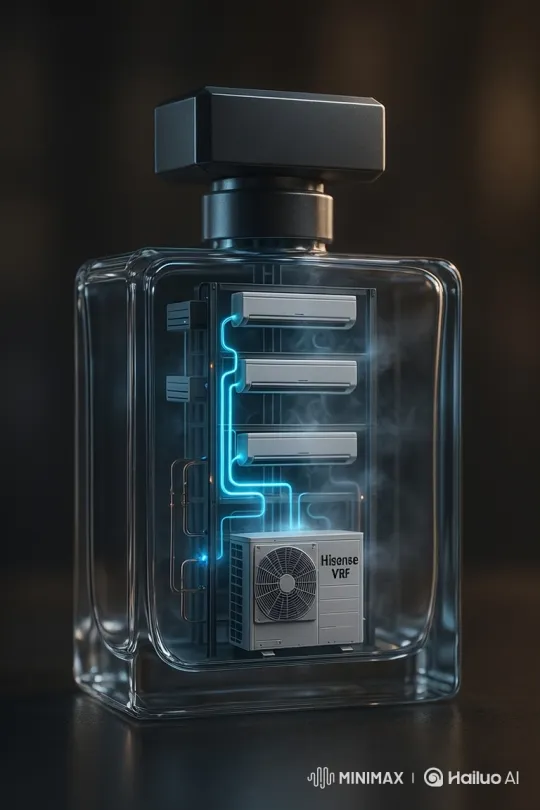 Hisense VRF Air Conditioning Showcase in Glass Bottle – AI Generated Video | Hailuo AI
