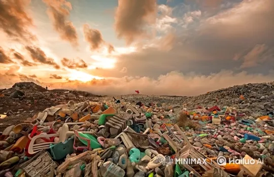 Octopus Struggles Against Landfill Whirlpool – AI Generated Video | Hailuo AI