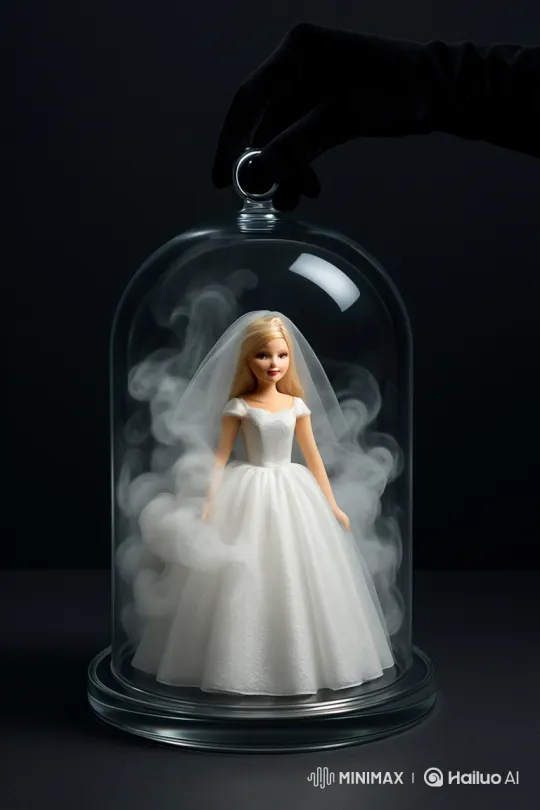 Smoke-veiled Bride Doll Unveiled in Slow Motion – AI Generated Video | Hailuo AI