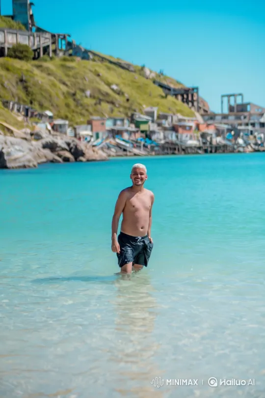 Man Dives Gracefully into Turquoise Water – AI Generated Video | Hailuo AI