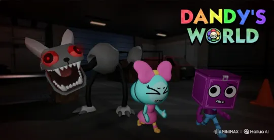 Monster Swallows Blue Character in Garage Chase – AI Generated Video | Hailuo AI