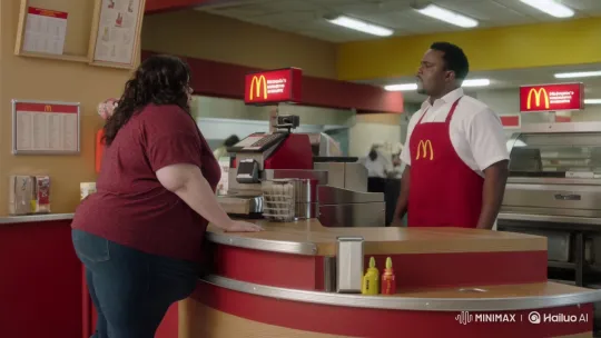 McDonald's Worker Slaps Customer in Static Scene – AI Generated Video | Hailuo AI