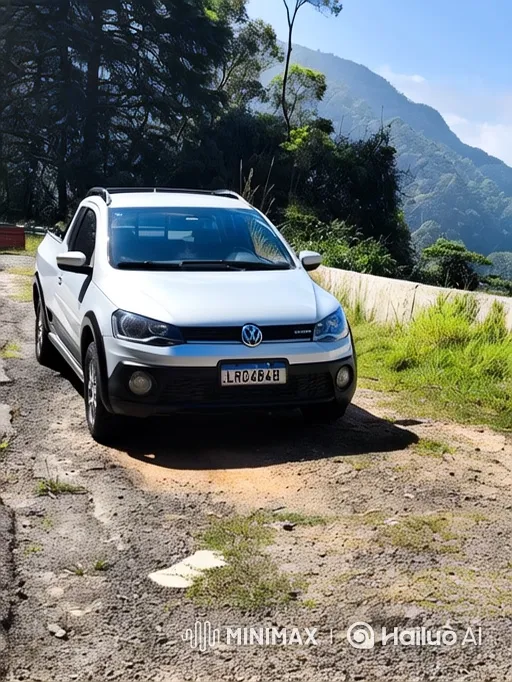 White Pickup Truck Lowering on Gravel Road – AI Generated Video | Hailuo AI