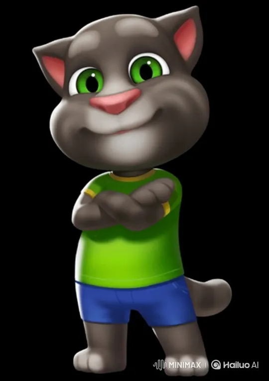 Cartoon Cat's Transition from Confidence to Discomfort – AI Generated Video | Hailuo AI