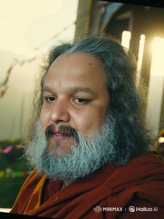 Tranquil Portrait of a Meditating Man in Rust Robes – AI Generated Video | Hailuo AI