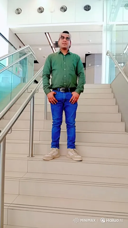 Couple Embraces on Modern Staircase – AI Generated Video | Hailuo AI
