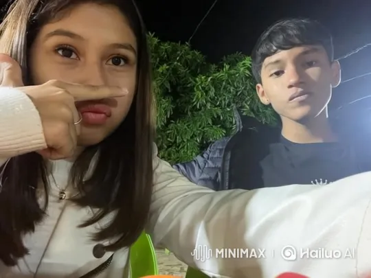 Young Family Embraces on a Bench at Night – AI Generated Video | Hailuo AI