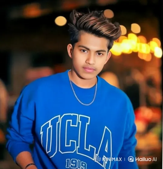 Stylish Young Man Smiles Subtly Against Bokeh Background – AI Generated Video | Hailuo AI