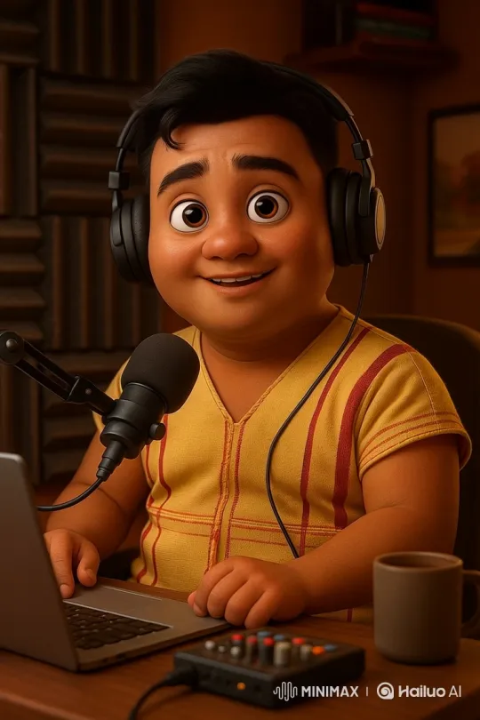 Animated Boy Enjoys Passionate Singing Session in Studio – AI Generated Video | Hailuo AI