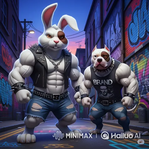 Anthropomorphic Animals Rev Motorcycles in Urban Alley – AI Generated Video | Hailuo AI