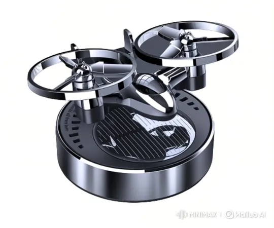 Solar-Powered Dual-Rotor Helicopter Car Air Freshener – AI Generated Video | Hailuo AI