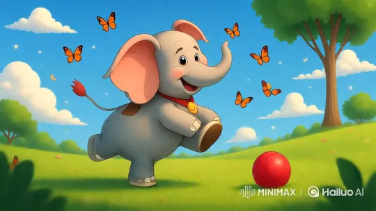 Cheerful Elephant Delights in Joyful Stomping Dance – AI Generated Video | Hailuo AI