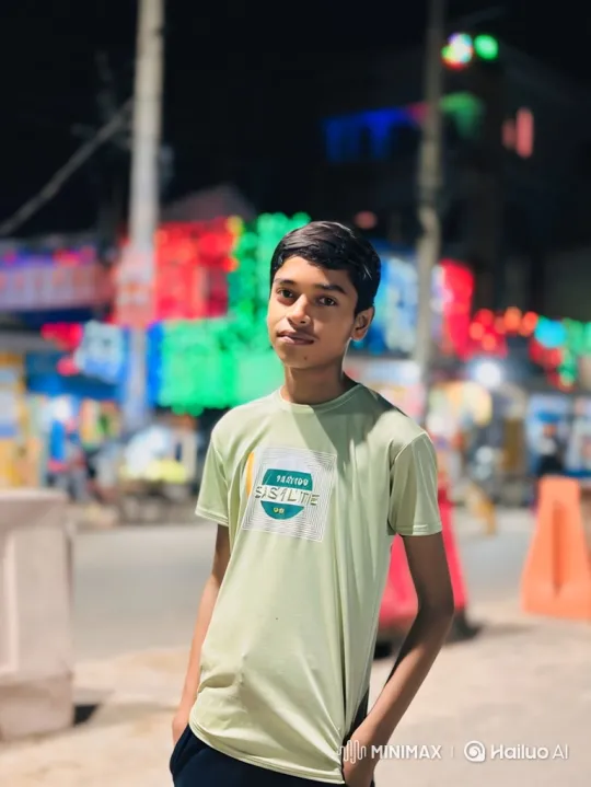 Teenage Couple Embraces Under City Lights – AI Generated Video | Hailuo AI