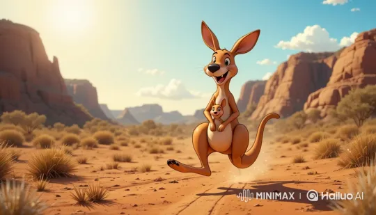 Joyful Kangaroo Family Hops Through the Australian Outback – AI Generated Video | Hailuo AI
