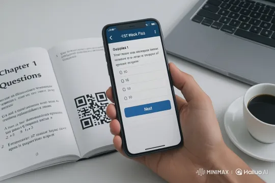 Interactive CAT Mock Test Promo with QR Code and Real Questions – AI Generated Video | Hailuo AI