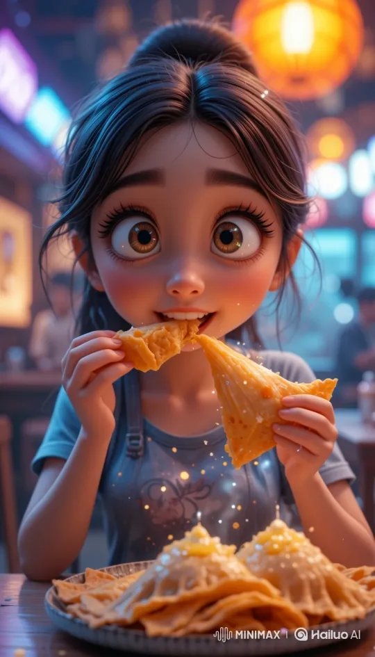 Girl Enjoys Magical Pastries, Experiences Astonishment – AI Generated Video | Hailuo AI
