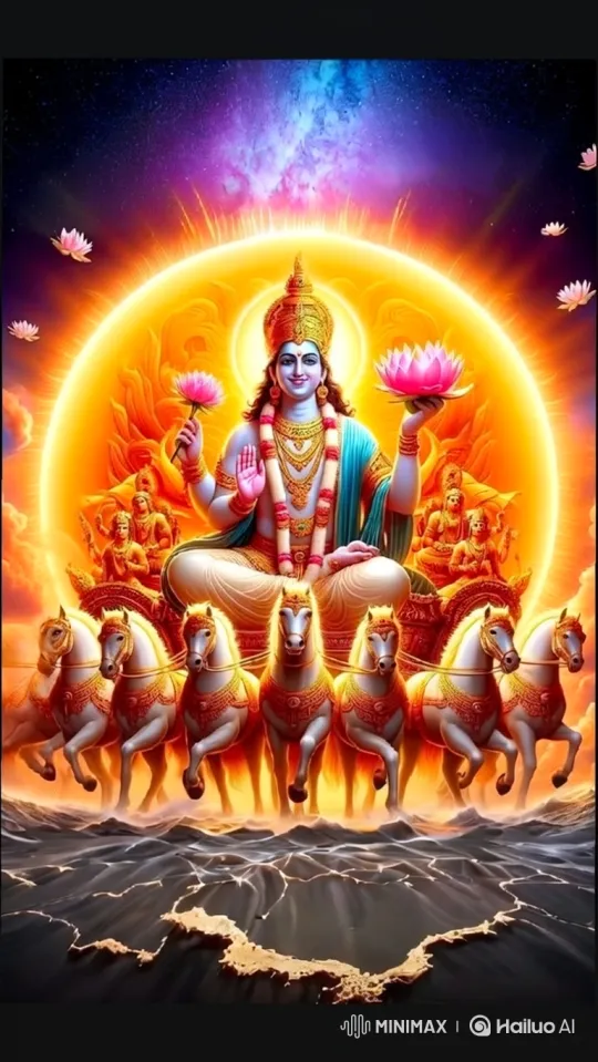 Divine Sun God Blesses the Cosmos with Radiant Grace – AI Generated Video | Hailuo AI