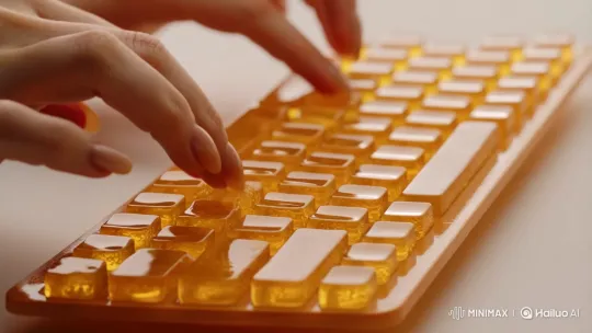 Honey Keyboard Typing: Sticky ASMR Visual Experience – AI Generated Video | Hailuo AI
