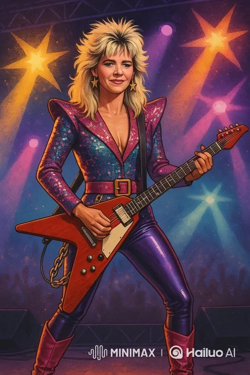 Female Rock Musician Performing Live on Stage – AI Generated Video | Hailuo AI