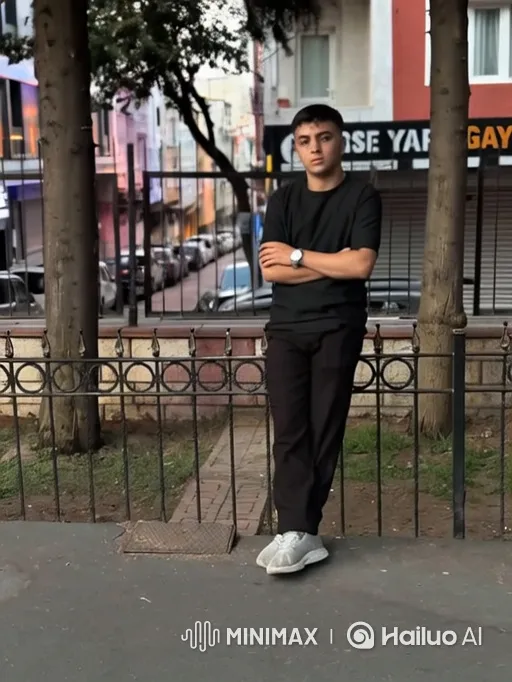 Young Man Detained by Police on Urban Sidewalk – AI Generated Video | Hailuo AI