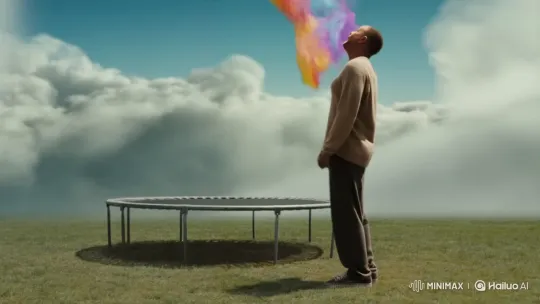 Man Vomits Rainbow, Jumps to Meet God – AI Generated Video | Hailuo AI