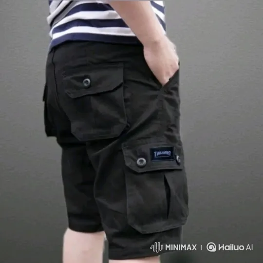 Close-up of Person Adjusting Cargo Shorts – AI Generated Video | Hailuo AI