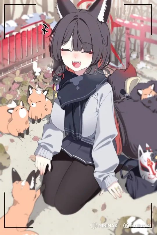 Autumn Serenity: Cheerful Girl with Foxes in Peaceful Setting – AI Generated Video | Hailuo AI