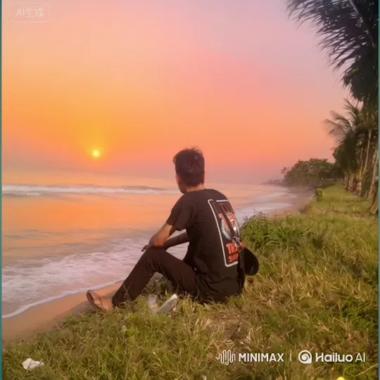 Sunset Meditation on a Tropical Shoreline – AI Generated Video | Hailuo AI