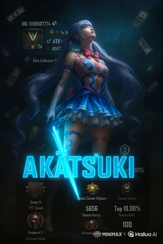 Powerful Female Warrior in Magical Rain with Neon Glow – AI Generated Video | Hailuo AI