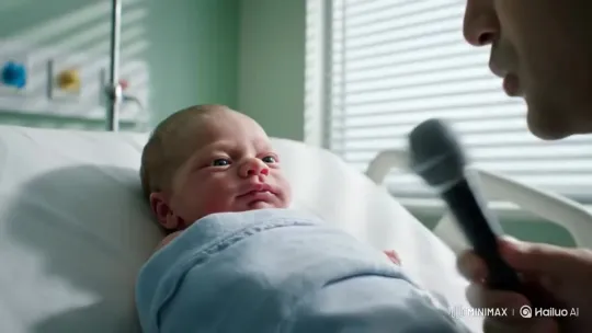 Reporter's Question Leads to Emotional Exchange and Baby's Cry – AI Generated Video | Hailuo AI