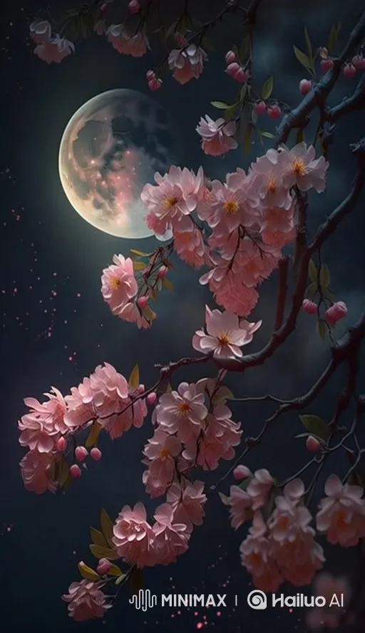 Night Blooming Flower Mirrored by Moonlight – AI Generated Video | Hailuo AI